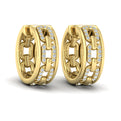 Reverse Channel Set Link Huggie Earrings