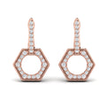 Diamond Open Honeycomb Drop Earrings