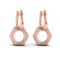 Diamond Open Honeycomb Drop Earrings