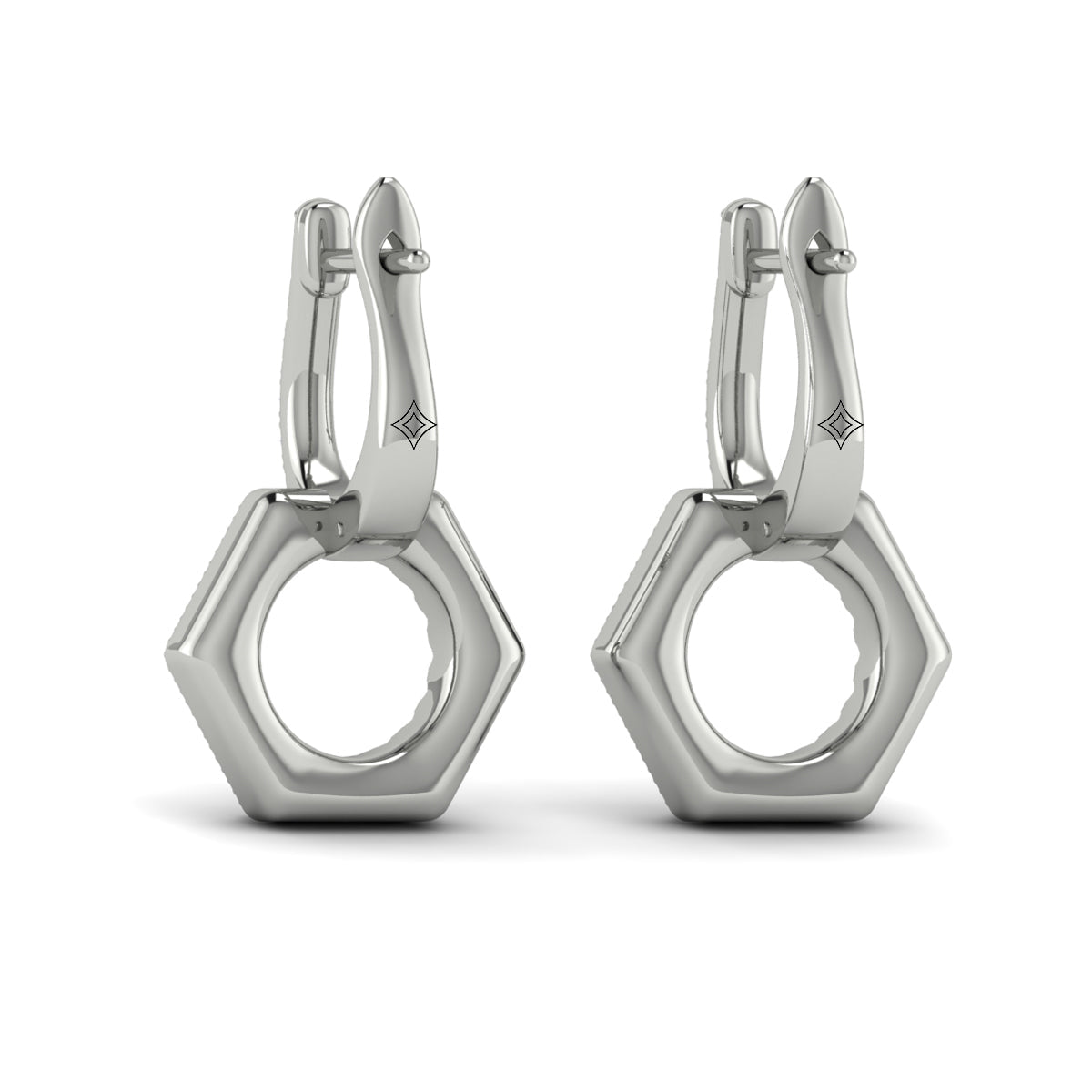 Diamond Open Honeycomb Drop Earrings