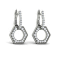Diamond Open Honeycomb Drop Earrings