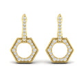 Diamond Open Honeycomb Drop Earrings