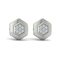 Diamond Cluster Honeycomb Stud Earrings