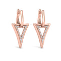 Diamond Open Double Trinity Huggie Earrings