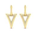 Diamond Open Double Trinity Huggie Earrings