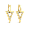Diamond Open Double Trinity Huggie Earrings