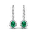 Oval Emerald and Diamond Baguette Earrings
