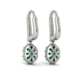 Oval Emerald and Diamond Baguette Earrings