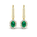 Oval Emerald and Diamond Baguette Earrings
