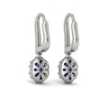 Oval Sapphire and Diamond Baguette Earrings
