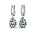 Tear Drop Emerald and Diamond Earrings