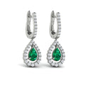 Tear Drop Emerald and Diamond Earrings