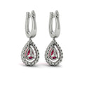 Tear Drop Ruby and Diamond Earrings