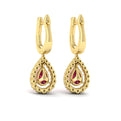 Tear Drop Ruby and Diamond Earrings