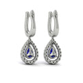 Tear Drop Sapphire and Diamond Earrings