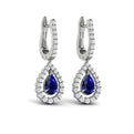 Tear Drop Sapphire and Diamond Earrings