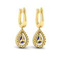 Tear Drop Sapphire and Diamond Earrings