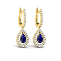 Tear Drop Sapphire and Diamond Earrings