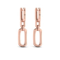 Diamond North South Open Oval Pendant Link Earrings