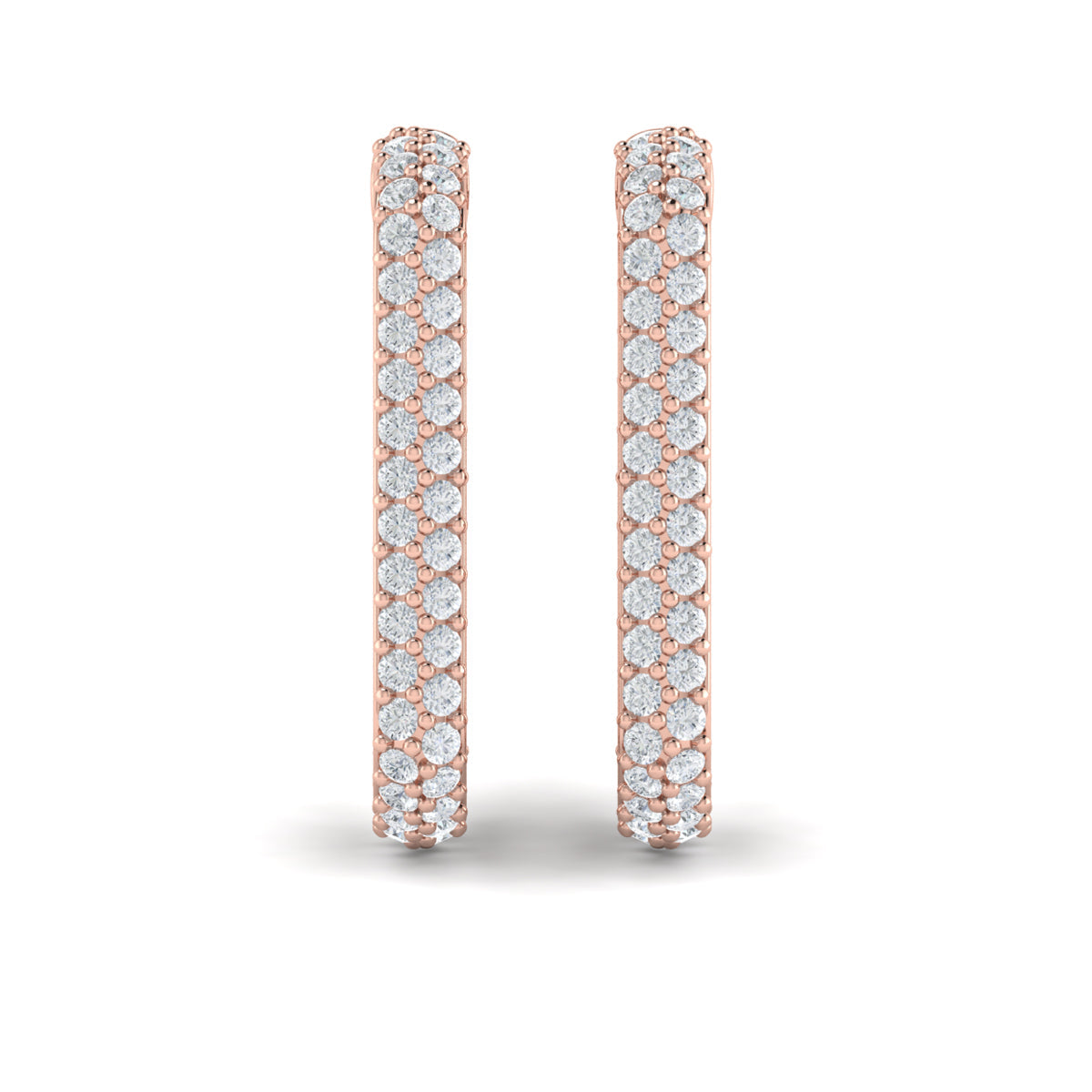 Diamond Elongated Hoop Earrings