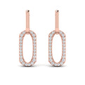 Diamond North South Open Oval Pendant Link Earrings