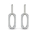 Diamond North South Open Oval Pendant Link Earrings