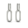 Diamond North South Open Oval Pendant Link Earrings