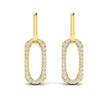 Diamond North South Open Oval Pendant Link Earrings