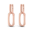Diamond Accent North South Open Oval Pendant Link Earrings