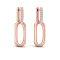 Diamond Accent North South Open Oval Pendant Link Earrings