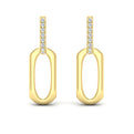 Diamond Accent North South Open Oval Pendant Link Earrings