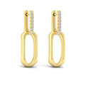 Diamond Accent North South Open Oval Pendant Link Earrings