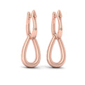 Diamond Open Tear Drop Link Earrings