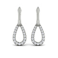 Diamond Open Tear Drop Link Earrings
