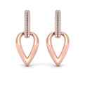 Diamond Accent Open Tear Drop Link Earrings