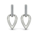 Diamond Accent Open Tear Drop Link Earrings