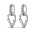 Diamond Accent Open Tear Drop Link Earrings