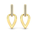 Diamond Accent Open Tear Drop Link Earrings