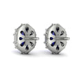 Oval Sapphire and Diamond Baguette Earrings