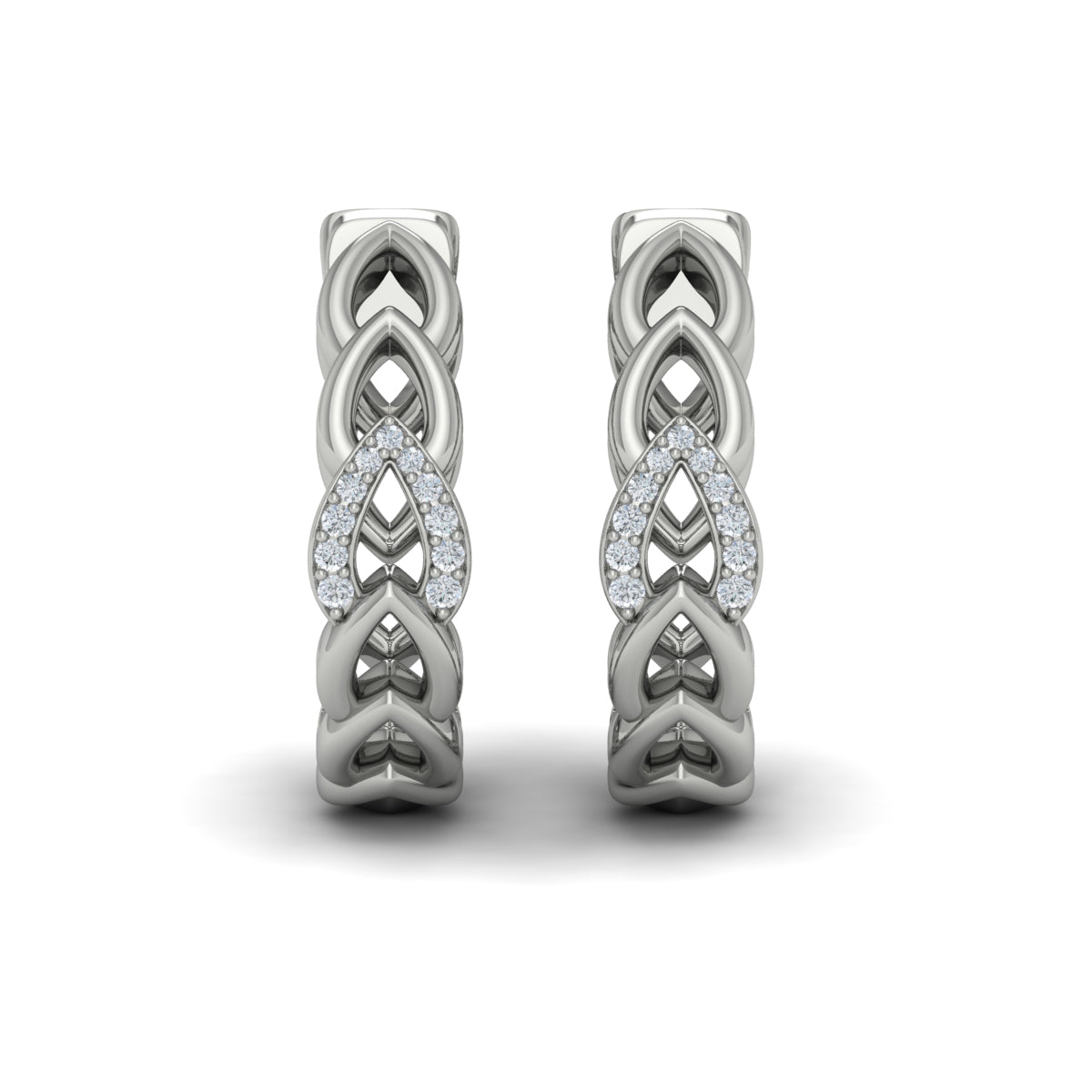 Diamond Accent Open Multi Tear Drop Link Earrings