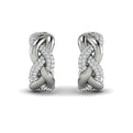 Alternating Diamond Twist Huggie Hoop Earrings