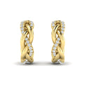 Alternating Diamond Twist Huggie Hoop Earrings