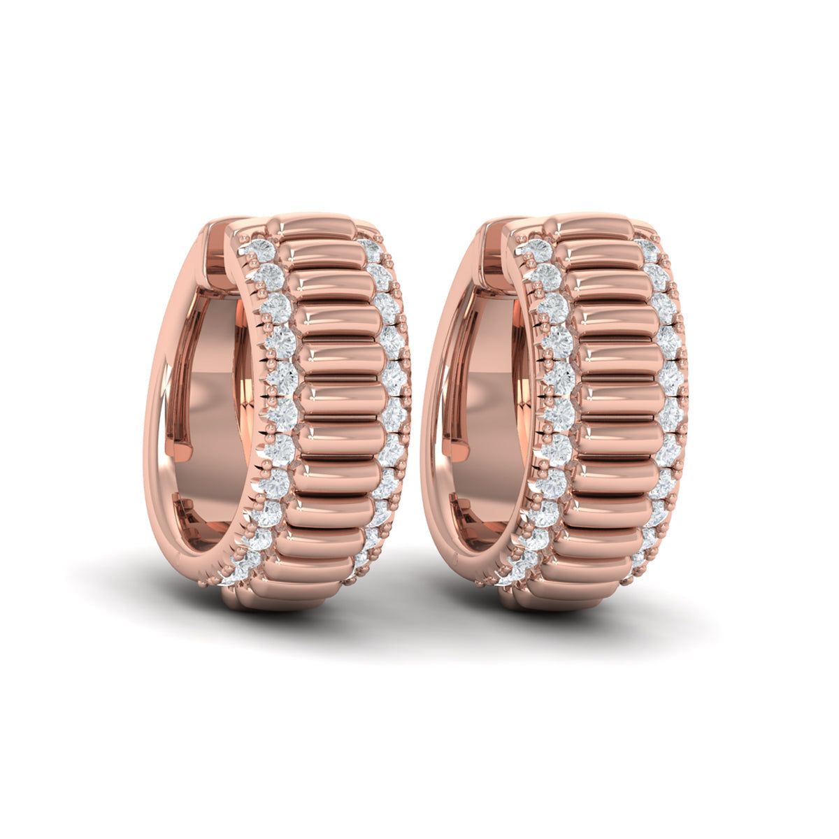 Fluted Huggie Earrings
