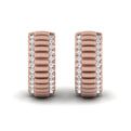Fluted Huggie Earrings with Sanded Finish