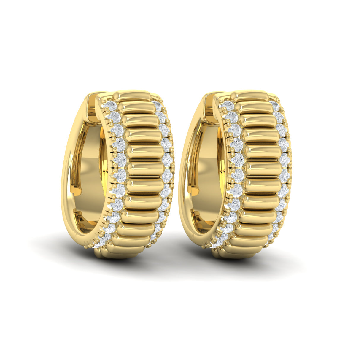 Fluted Huggie Earrings