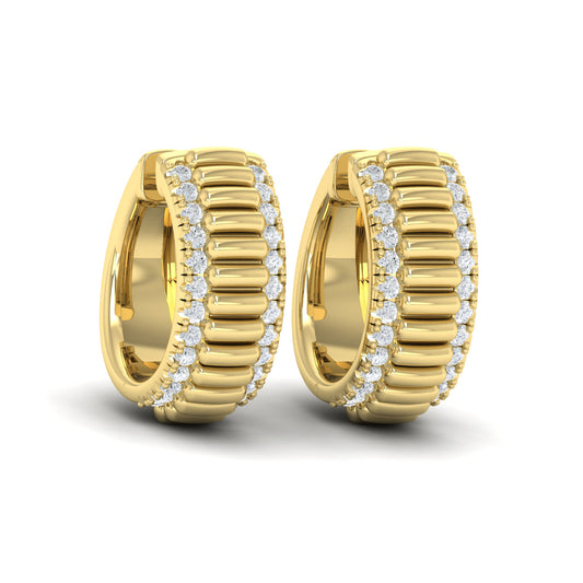 Fluted Huggie Earrings