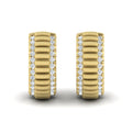 Fluted Huggie Earrings with Sanded Finish