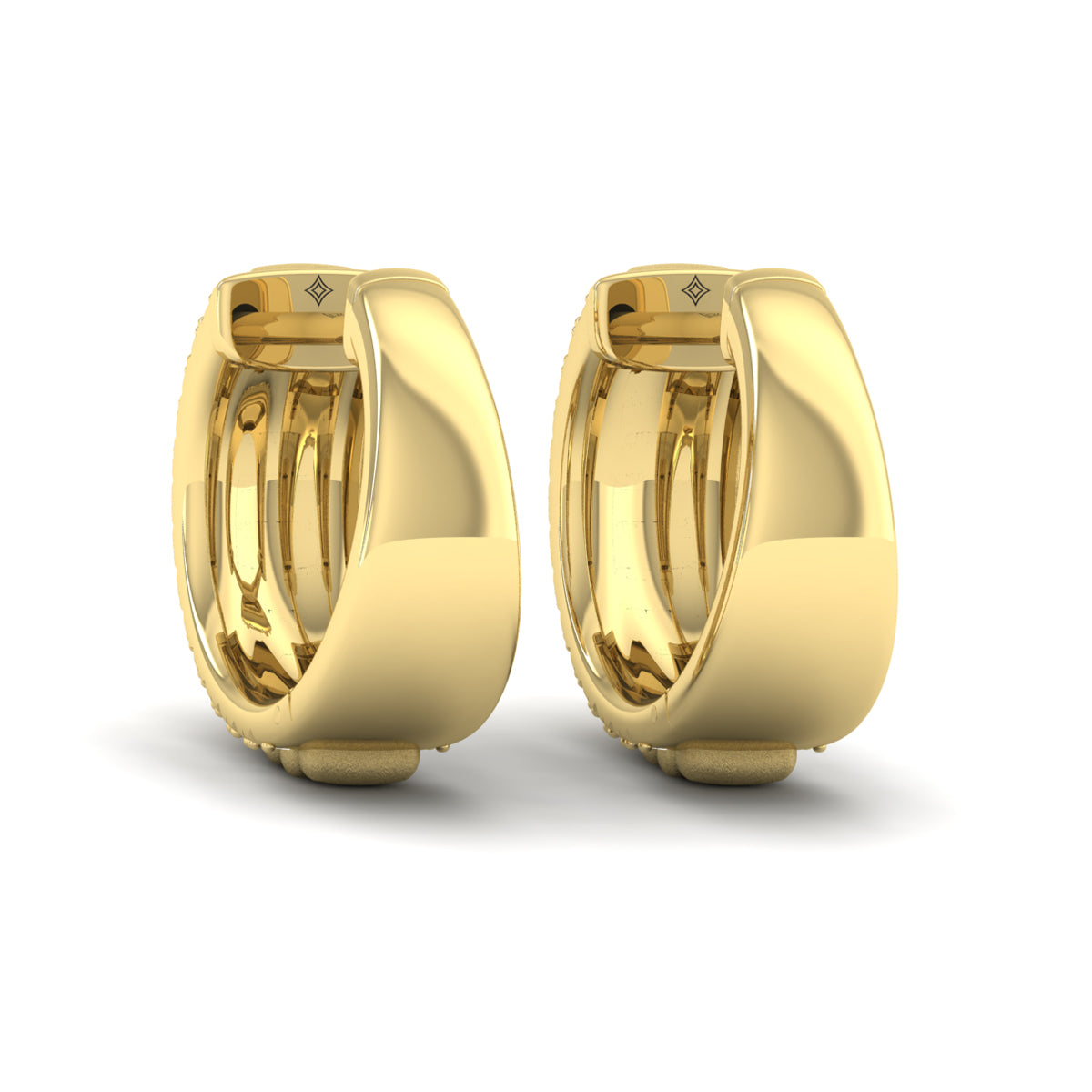 Fluted Huggie Earrings with Sanded Finish