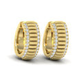 Fluted Huggie Earrings with Sanded Finish