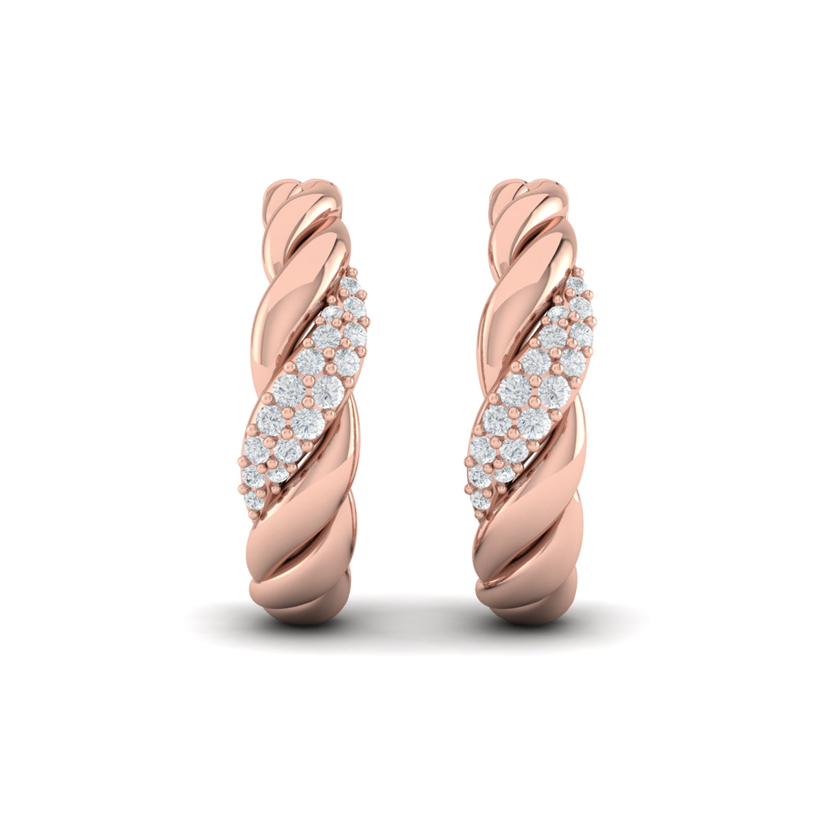 Tapered Conch Twist Hoop Earrings